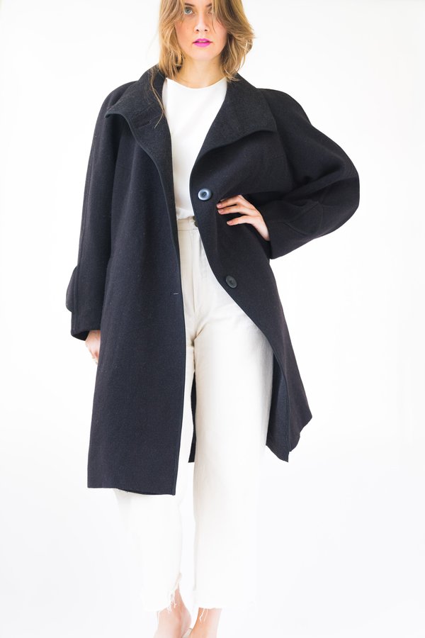 Backtalk PDX Vintage Wool Coat - Black Backtalk PDX Vintage Wool Coat - Black