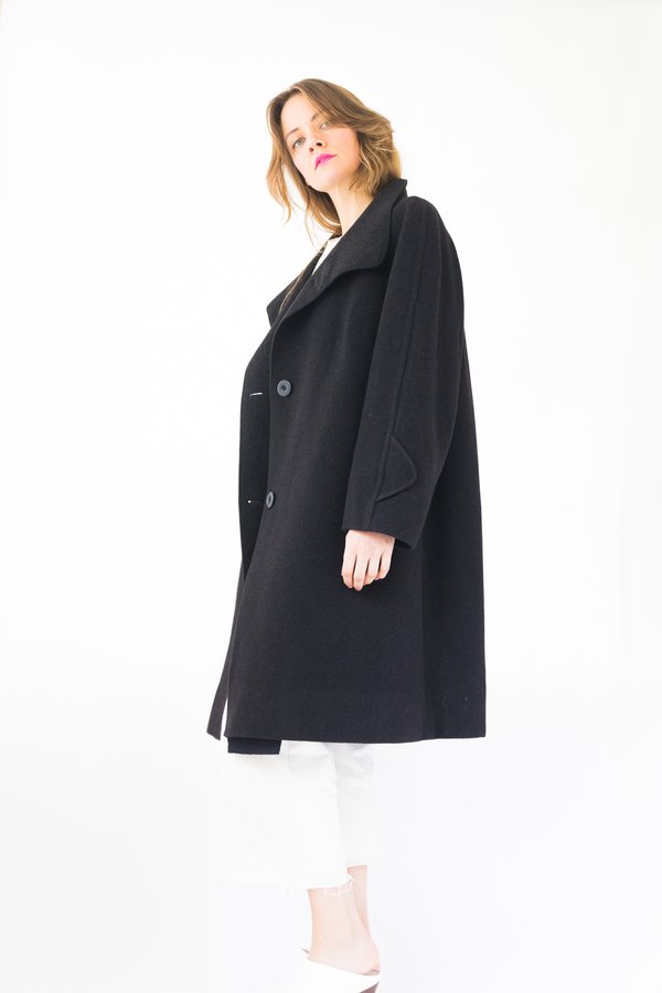 Backtalk PDX Vintage Wool Coat - Black Backtalk PDX Vintage Wool Coat - Black