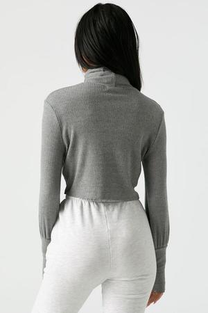 Brooklyn Turtleneck - Gray Rib | Garmentory