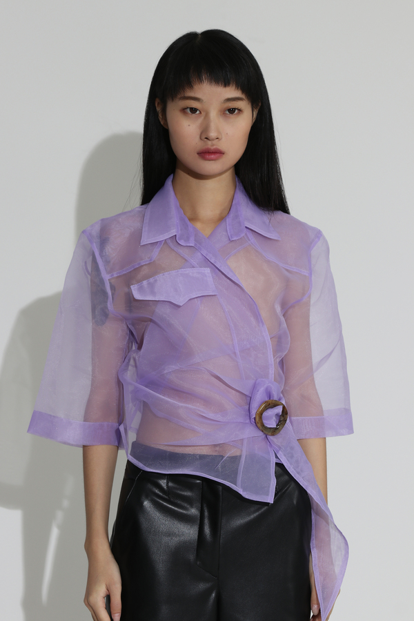 Nanushka Dalas Assymetric Wrap Top - Lilac Nanushka Dalas Assymetric Wrap Top - Lilac