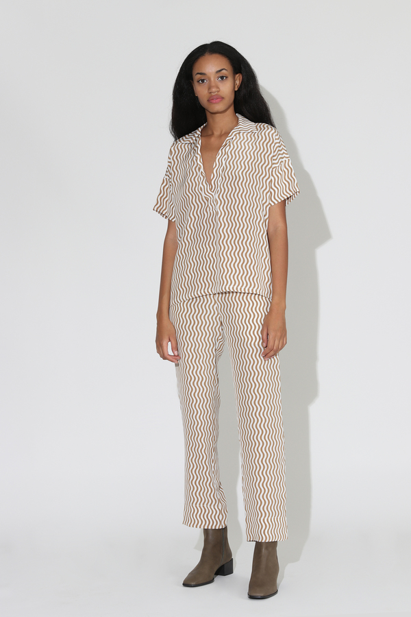Rachel Comey Jagio Top - Khaki Squiggle Rachel Comey Jagio Top - Khaki Squiggle
