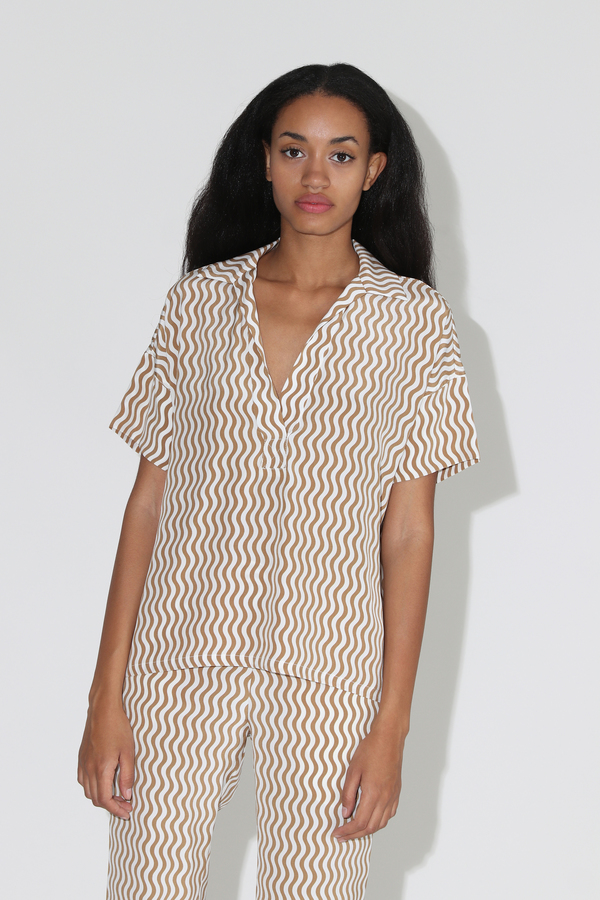 Rachel Comey Jagio Top - Khaki Squiggle Rachel Comey Jagio Top - Khaki Squiggle