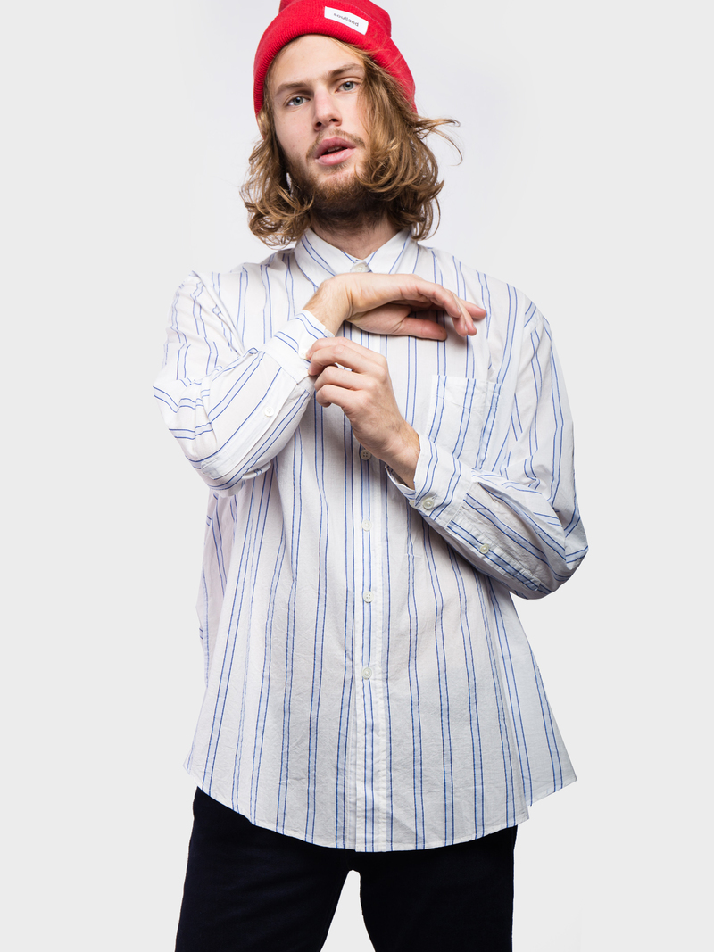 Our Legacy Less Borrowed Shirt - Blue Separee Stripes | Garmentory