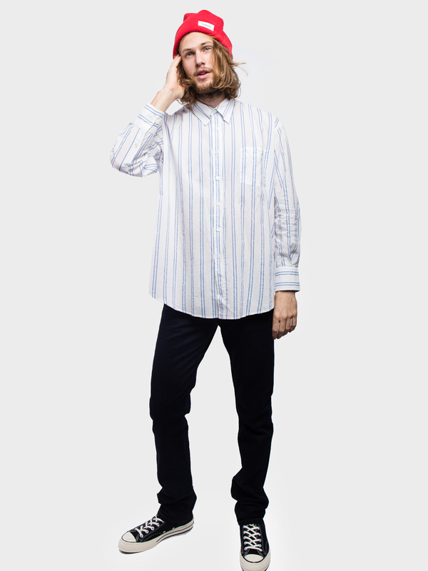 Our Legacy Less Borrowed Shirt - Blue Separee Stripes | Garmentory