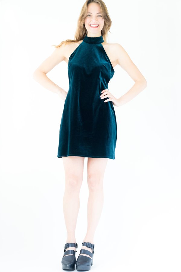 Backtalk PDX Vintage 90's Velvet Holiday Dress - Green Backtalk PDX Vintage 90's Velvet Holiday Dress - Green