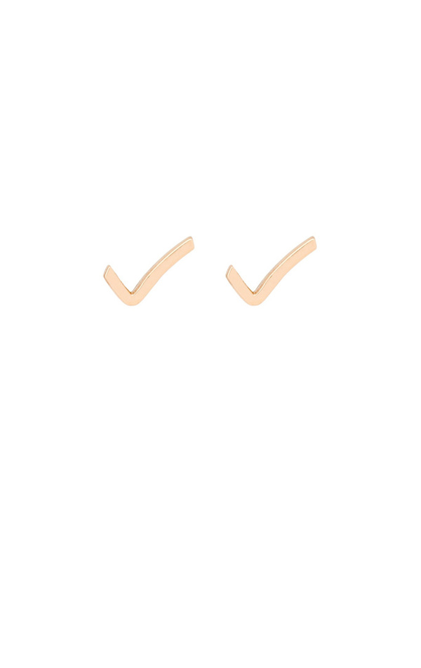 Hortense 14KT Gold Check Single Stud Hortense 14KT Gold Check Single Stud