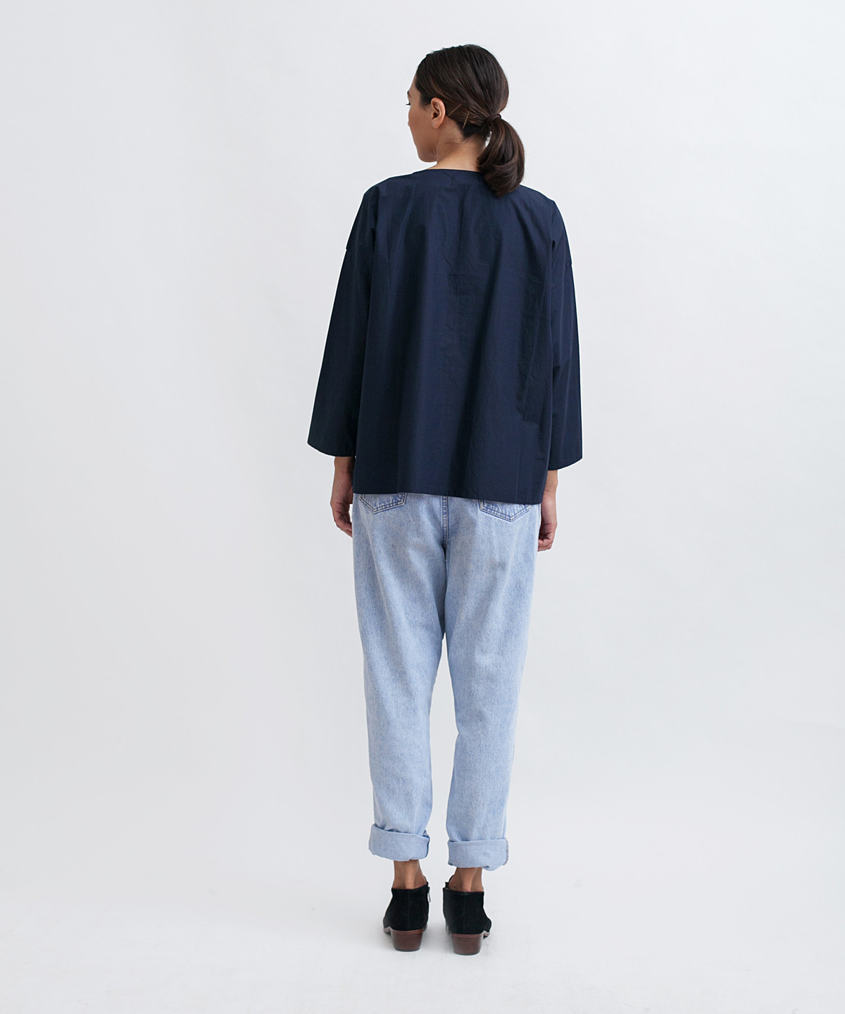 Revisited Matters Cotton Workshirt - Navy - Image 3 of 7