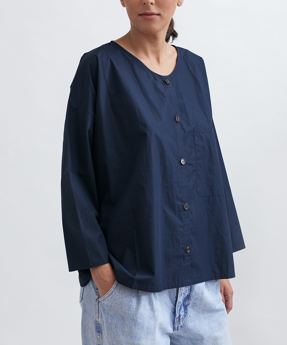 Revisited Matters Cotton Workshirt - Navy - Image 5 of 7