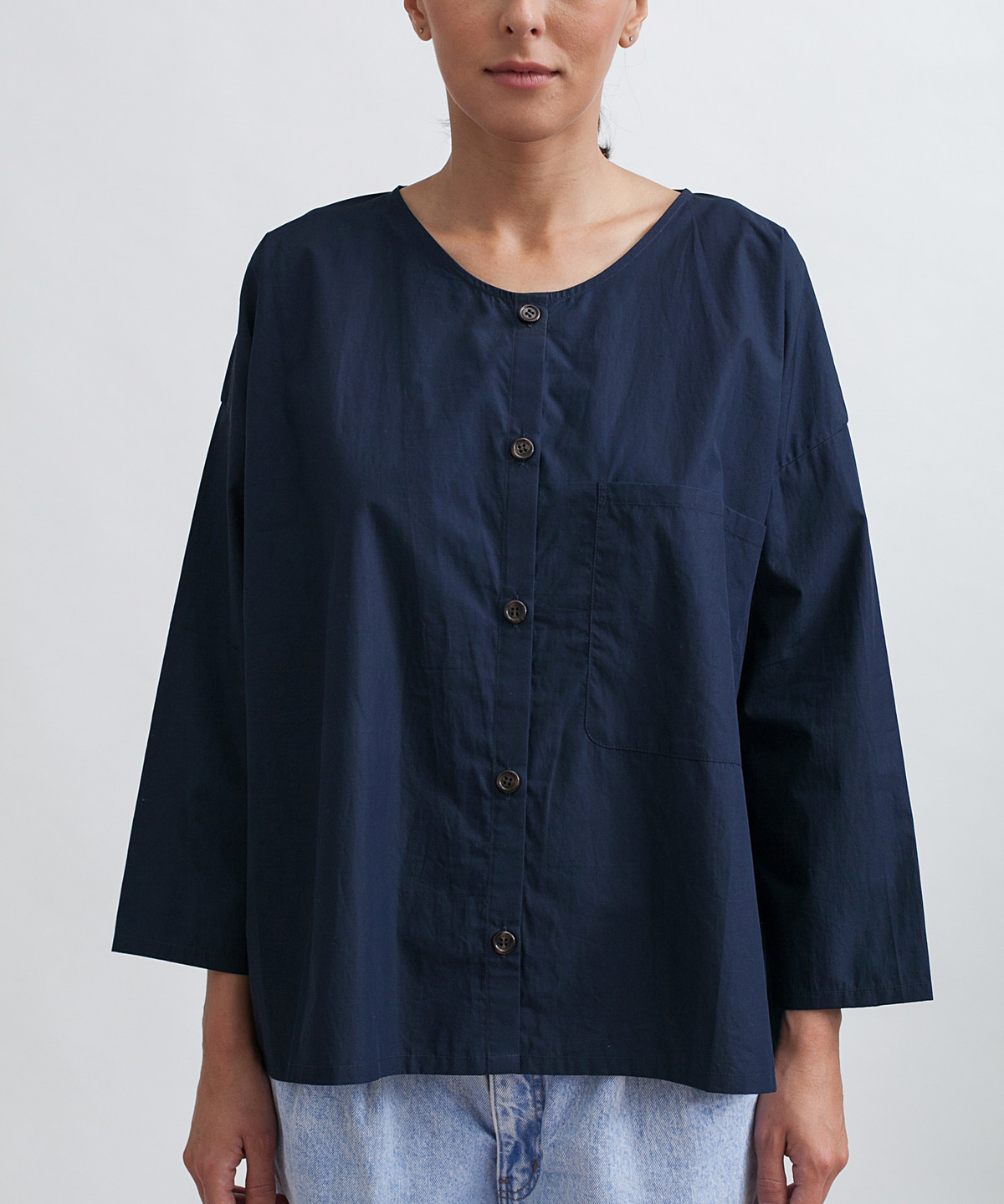 Revisited Matters Cotton Workshirt - Navy - Image 7 of 7