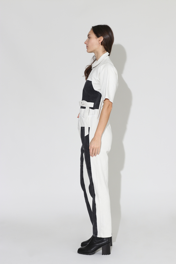 Rachel Comey Handy Jumpsuit - Dirty White/Washed Black Denim Rachel Comey Handy Jumpsuit - Dirty White/Washed Black Denim