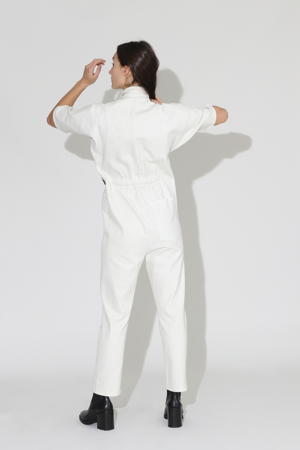 Rachel Comey Handy Jumpsuit - Dirty White/Washed Black Denim Rachel Comey Handy Jumpsuit - Dirty White/Washed Black Denim