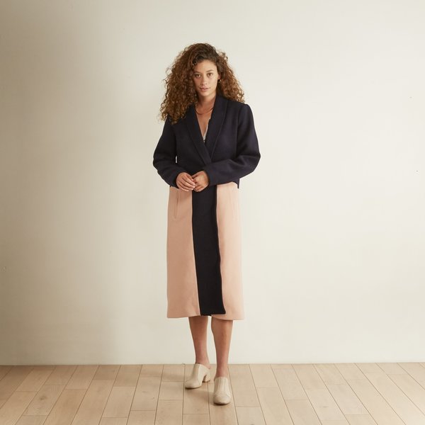 The Odells Color Block Coat - Navy The Odells Color Block Coat - Navy