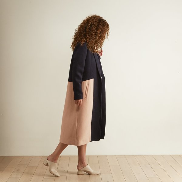 The Odells Color Block Coat - Navy The Odells Color Block Coat - Navy