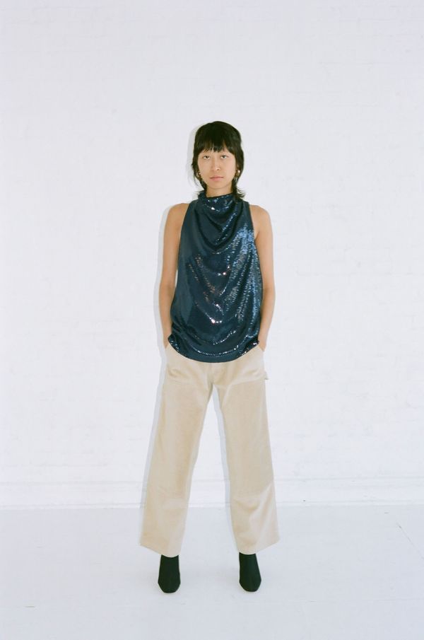 Nomia Cowl Neck Top - Midnight Sequin Nomia Cowl Neck Top - Midnight Sequin