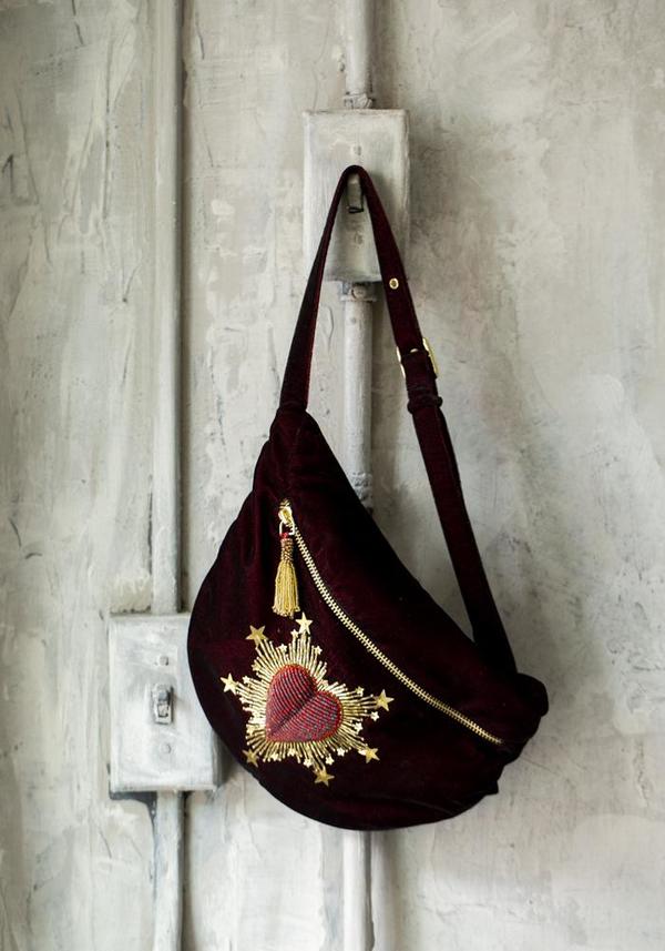 Olivia Dar Beaded Belt Bag - Burgundy Olivia Dar Beaded Belt Bag - Burgundy