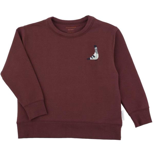 Kids Tinycottons Pigeon Graphic Sweatshirt - Plum Kids Tinycottons Pigeon Graphic Sweatshirt - Plum