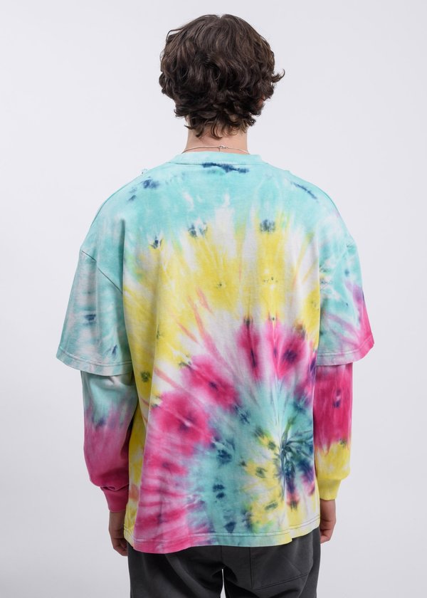 Black Lux Reflective Long Sleeve t-shirt - Blue Tie Dye Black Lux Reflective Long Sleeve t-shirt - Blue Tie Dye