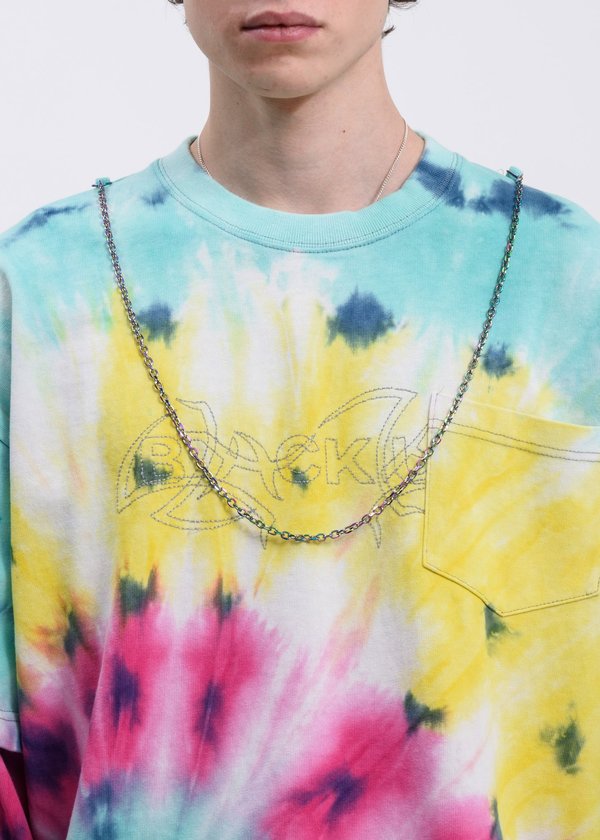 Black Lux Reflective Long Sleeve t-shirt - Blue Tie Dye Black Lux Reflective Long Sleeve t-shirt - Blue Tie Dye