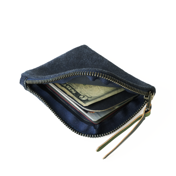 MAKR Zip Luxe Horween® Suede Wallet - Navy MAKR Zip Luxe Horween® Suede Wallet - Navy