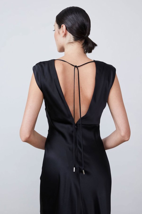 Allen Schwartz Desiree Deep V-Neck Dress - Black Allen Schwartz Desiree Deep V-Neck Dress - Black