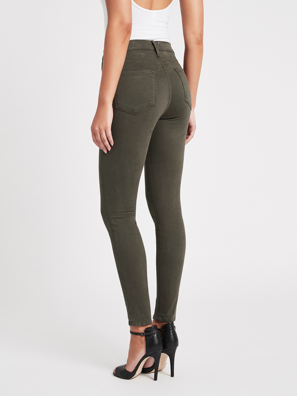 FRAME Denim Le High Skinny Sateen Jean - Deep Moss FRAME Denim Le High Skinny Sateen Jean - Deep Moss