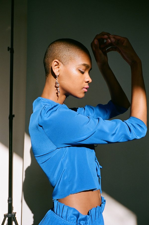 Maryam Nassir Zadeh Tahoe Wren Blouse - electric blue | Garmentory