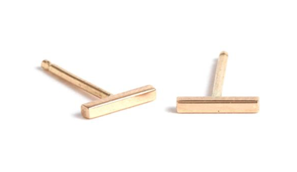 Melissa Joy Manning Bar Stud Earrings - 14 Karat Gold Melissa Joy Manning Bar Stud Earrings - 14 Karat Gold