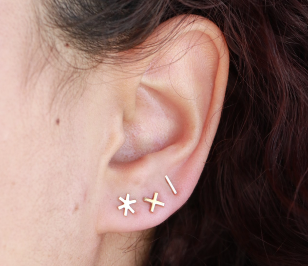 Melissa Joy Manning Bar Stud Earrings - 14 Karat Gold Melissa Joy Manning Bar Stud Earrings - 14 Karat Gold
