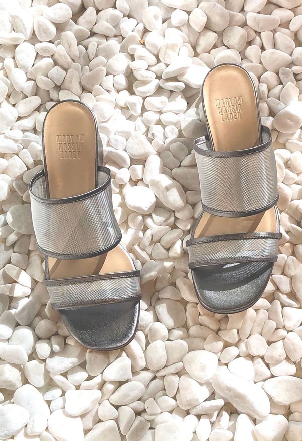 Maryam Nassir Zadeh Martina Mesh Slide - Platinum Maryam Nassir Zadeh Martina Mesh Slide - Platinum