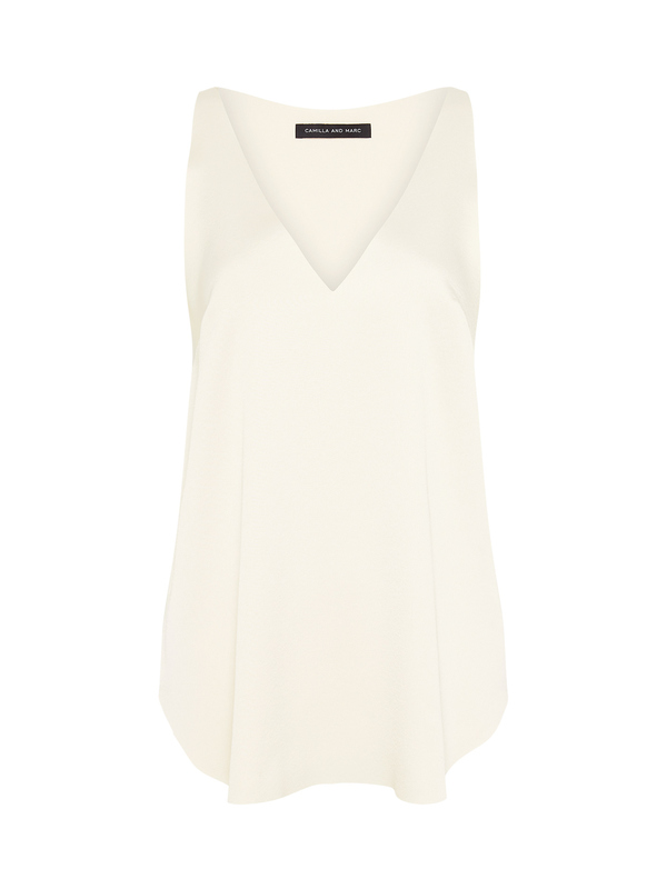 Camilla and Marc Celosia Deep V Neck Tank - Shell Camilla and Marc Celosia Deep V Neck Tank - Shell
