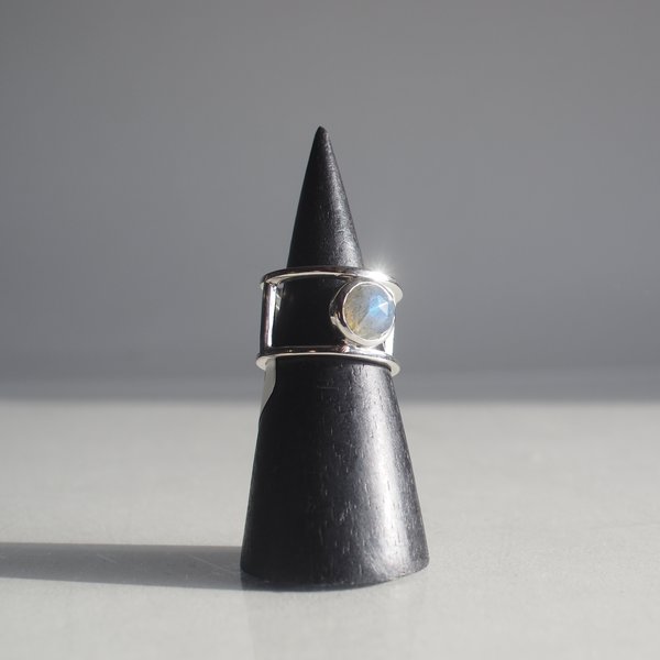 Angela Monaco Double Band Ring with Labradorite - silver Angela Monaco Double Band Ring with Labradorite - silver