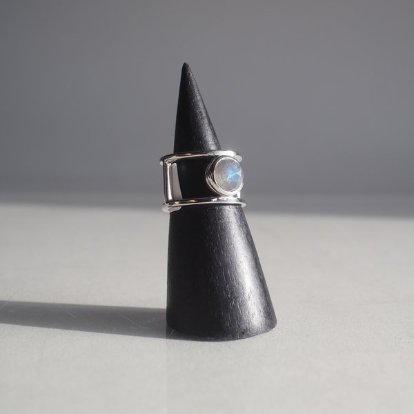 Angela Monaco Double Band Ring with Labradorite - silver Angela Monaco Double Band Ring with Labradorite - silver
