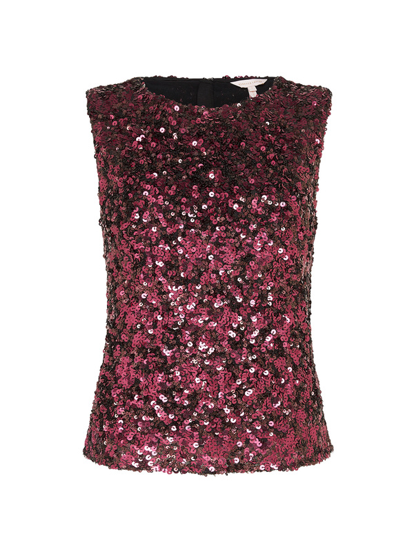 plum sequin top