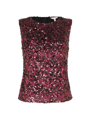 Rebecca Taylor Stretch Sequin Top - Plum Rebecca Taylor Stretch Sequin Top - Plum