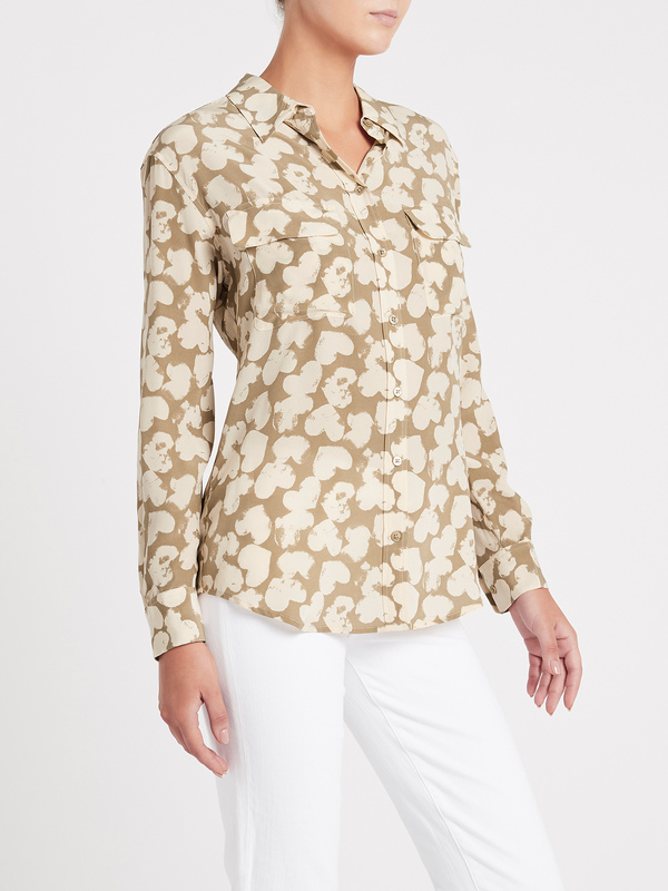 Equipment Signature Shirt - Kelp/Nude Print Equipment Signature Shirt - Kelp/Nude Print