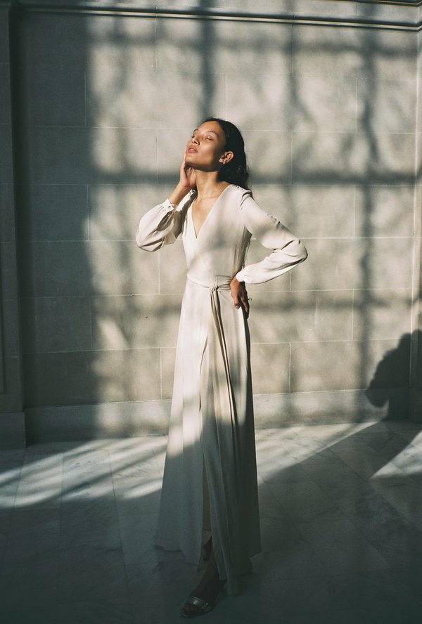 kamperett linden silk wrap dress Kamperett + Linden Silk Wrap Dress
