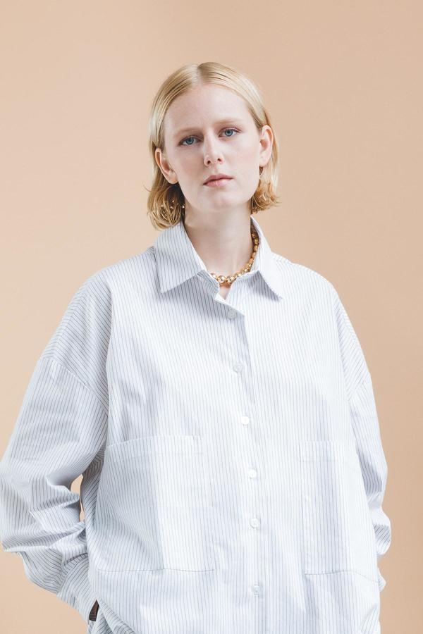 Toit Volant NOBU DRESS - GREY STRIPES Toit Volant NOBU DRESS - GREY STRIPES