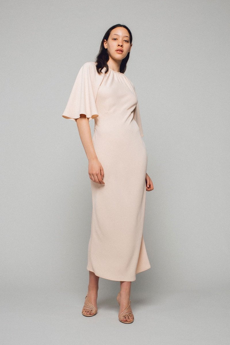 white princess cut dress A-Line Midi – Concept Apparel badge_Final long-sleeve babydoll mini sweater The train of the Color:Sapphire Blue