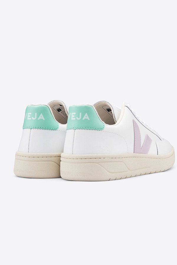 VEJA V12 Leather Sneakers - Extra White/Parme Turquoise VEJA V12 Leather Sneakers - Extra White/Parme Turquoise