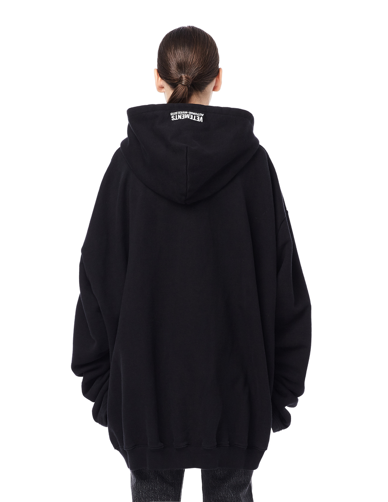 トップス VETEMENTS antwerp hoodie Vetement Men's Black Antwerpen Cut up Hooded Deconstructed