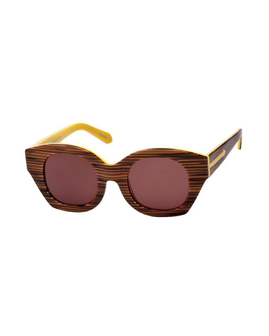 Karen Walker Social Club in Wood Yellow Tinted Sunglasses Karen Walker Soul Club 1101425 Vintage 90s Sunglasses – Ed  main image 4