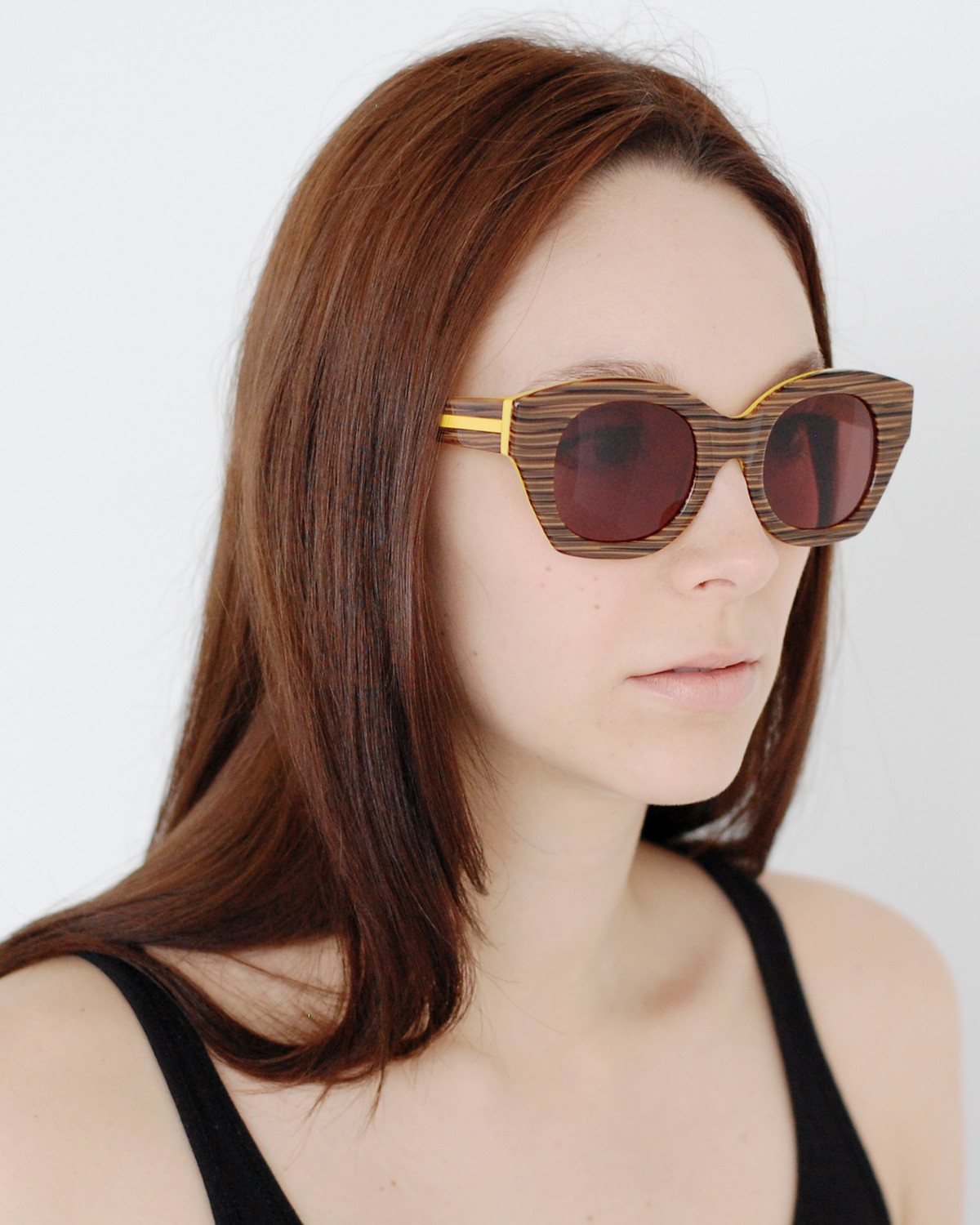 Karen Walker Social Club in Wood Yellow Tinted Sunglasses Karen Walker Soul Club 1101425 Vintage 90s Sunglasses – Ed  main image 3