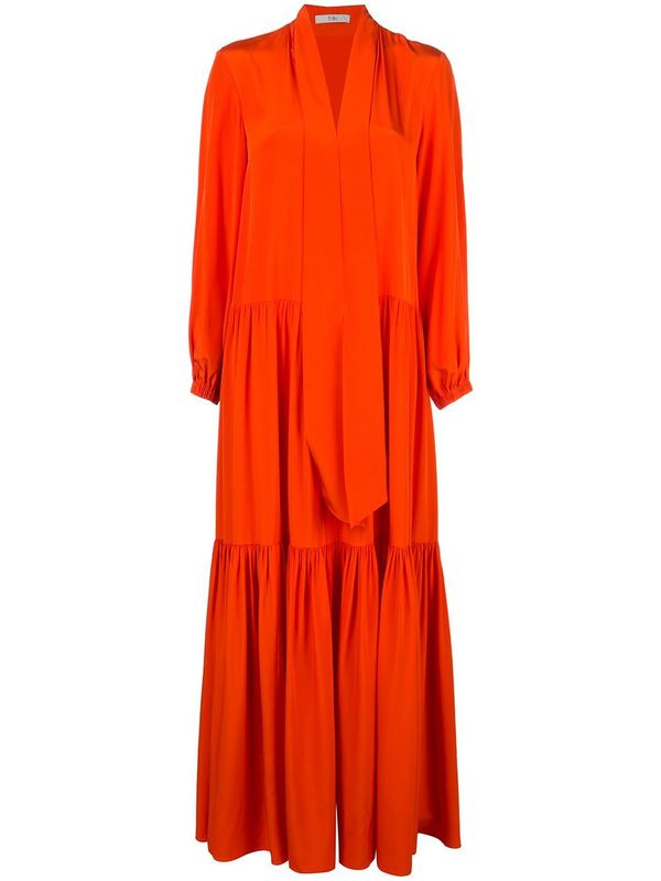 tibi orange dress Sporty Balloon Dress