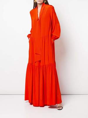 tibi silk ruffle dress Tibi green Silk beaded dress Ruffle hem size