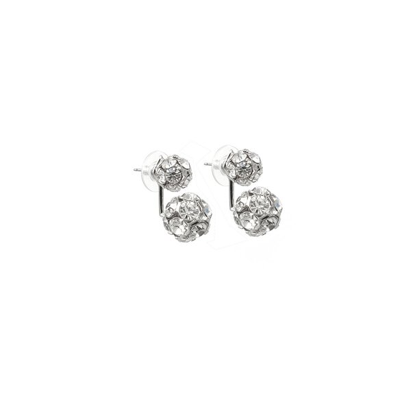 Joomi Lim Crystal Ball Stud Earrings W/ Floating Crystal Balls - Rhodium/Crystal Joomi Lim Crystal Ball Stud Earrings W/ Floating Crystal Balls - Rhodium/Crystal
