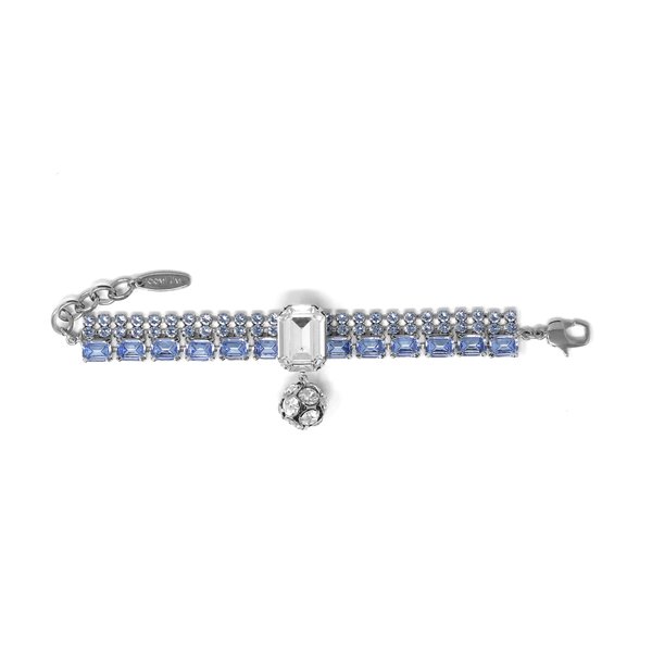 Joomi Lim Crystal Bracelet W/ Crystal Balls - Rhodium/Blue/Crystal Joomi Lim Crystal Bracelet W/ Crystal Balls - Rhodium/Blue/Crystal