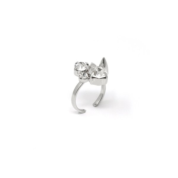 Joomi Lim Crystal Cluster & Spike Ring - Rhodium/Crystal Joomi Lim Crystal Cluster & Spike Ring - Rhodium/Crystal