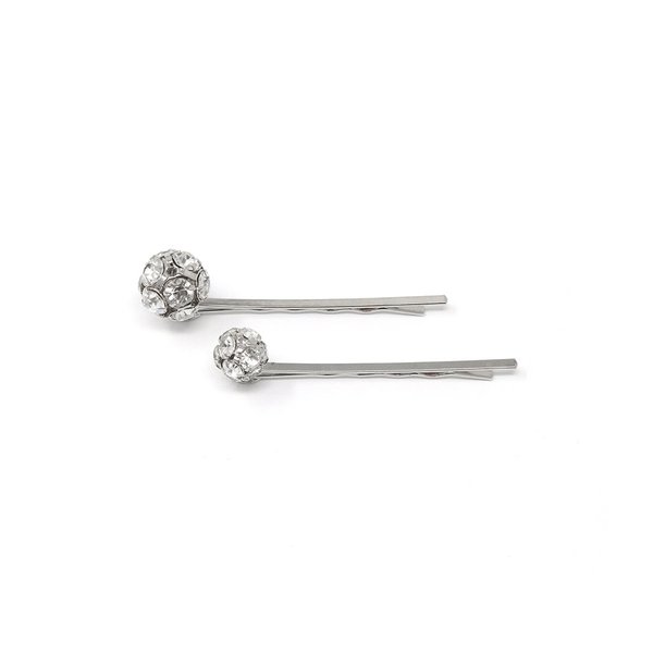 Joomi Lim Set Of 2 Crystal Ball Bobbis - Rhodium/Crystal Joomi Lim Set Of 2 Crystal Ball Bobbis - Rhodium/Crystal