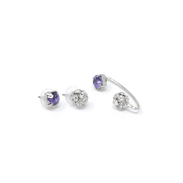 Joomi Lim Set Of 3 Crystal Ball Ear Cuff & Stud Earrings Joomi Lim Set Of 3 Crystal Ball Ear Cuff & Stud Earrings