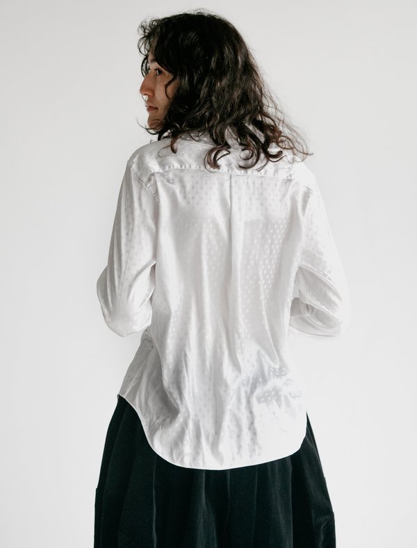 Comme des Garçons Polka Dot Jacquard Shirt - White Comme des Garçons Polka Dot Jacquard Shirt - White